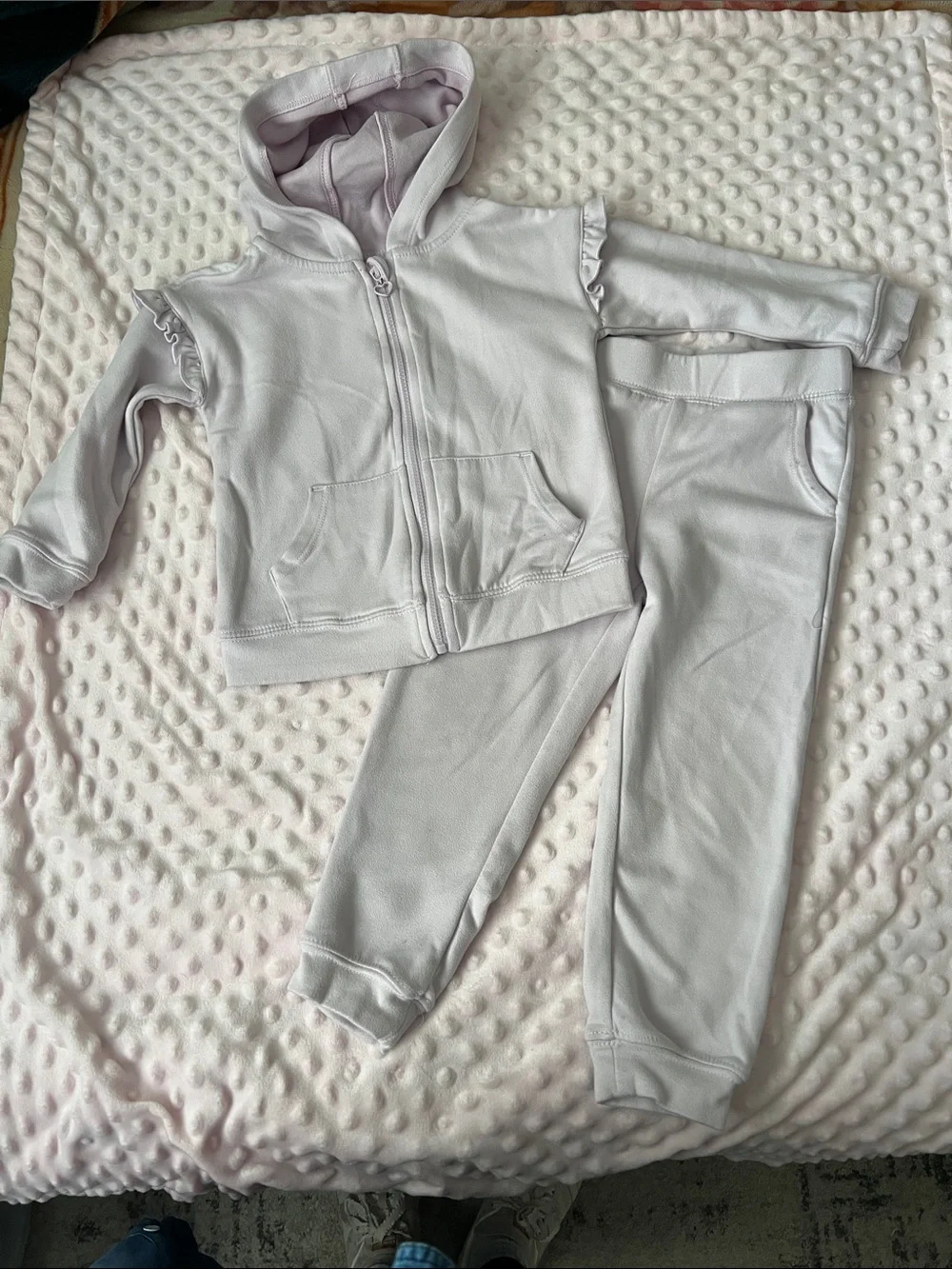 Girls' Light Purple Hooded Sweatshirt & Jogger Set